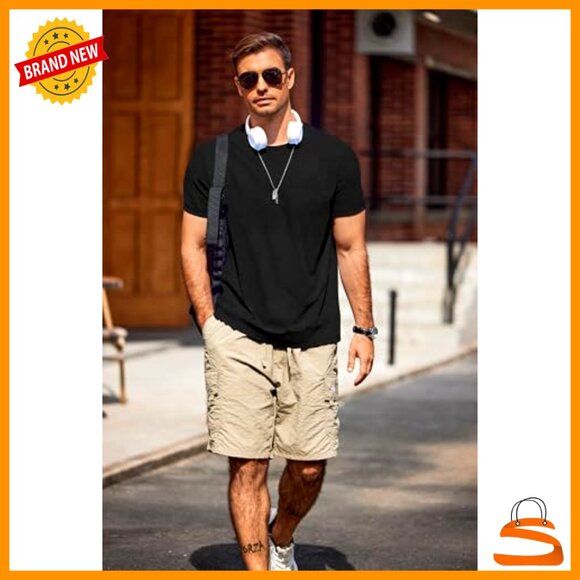 Classic Crew Neck T-Shirt Minimal Casual Summer Basic Tee Regular Fit - Picture 4 of 6